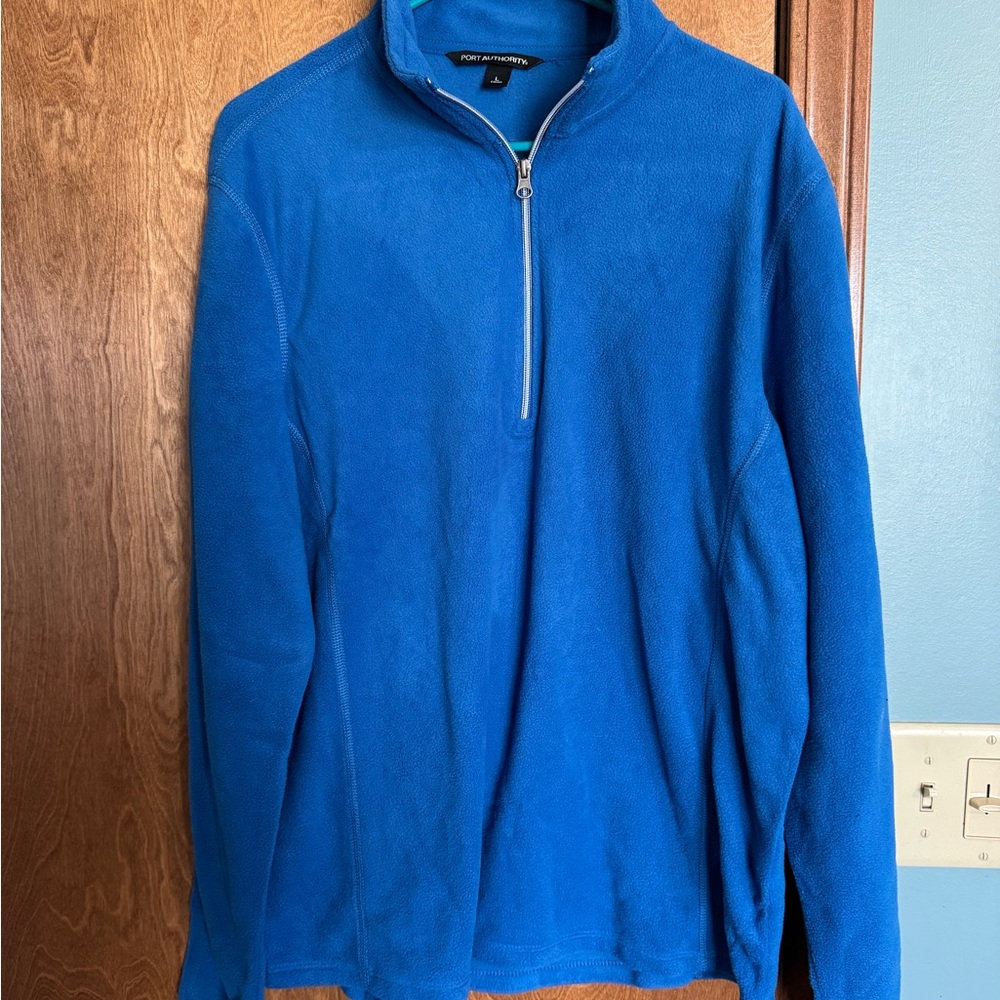Port Authority Men’s Blue Half-Zip Fleece Pullover